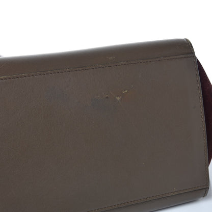 Celine Smooth Calfskin Suede Medium Tri-Color Trapeze Burgundy 11 of 21