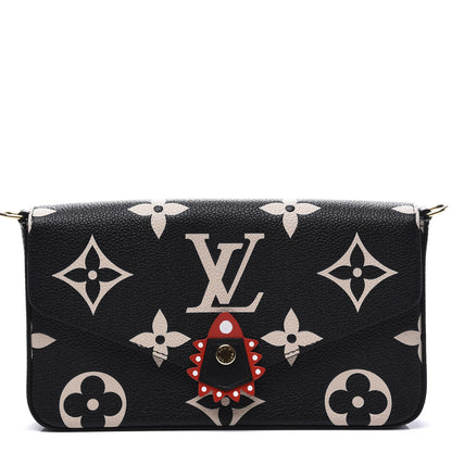 Louis Vuitton Empreinte Monogram Giant Crafty Pochette Felicie Black Creme 1 of 9