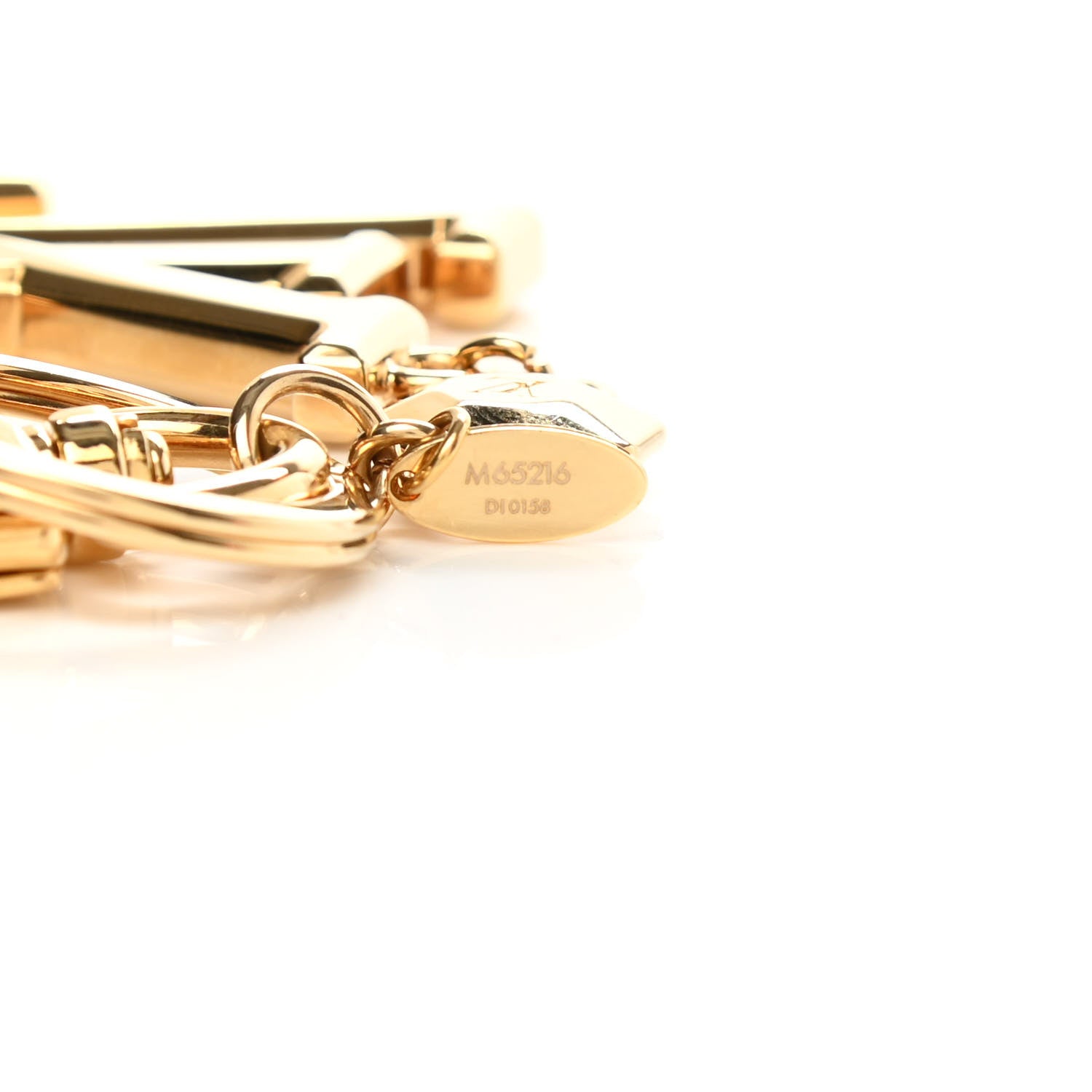 Louis Vuitton Metal LV Facettes Bag Charm Key Holder Gold 4 of 5