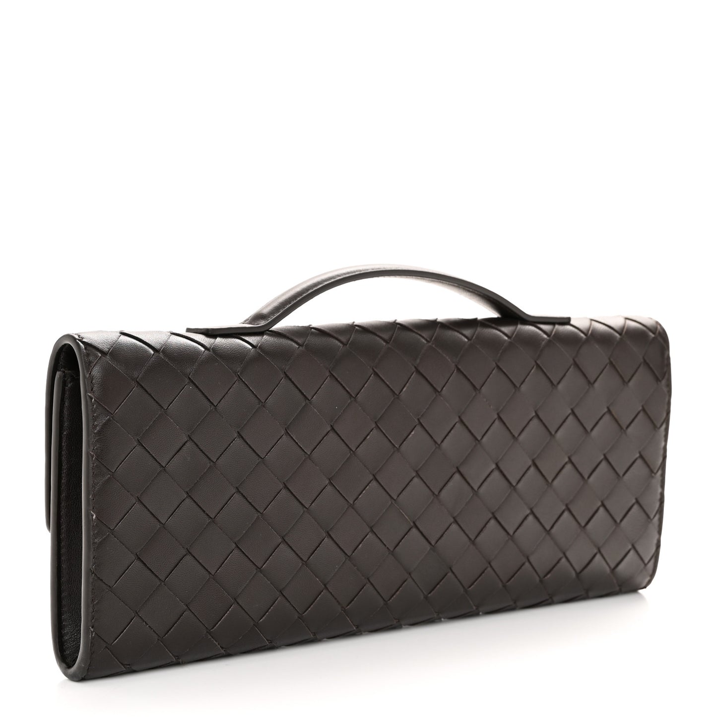 Nappa Intrecciato Long Andiamo Top Handle Clutch Fondant