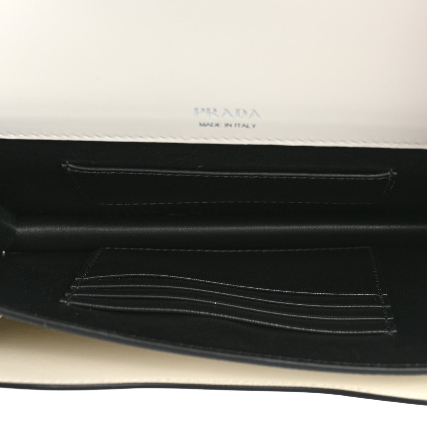 Saffiano City Calfskin Mini Envelope Bag White