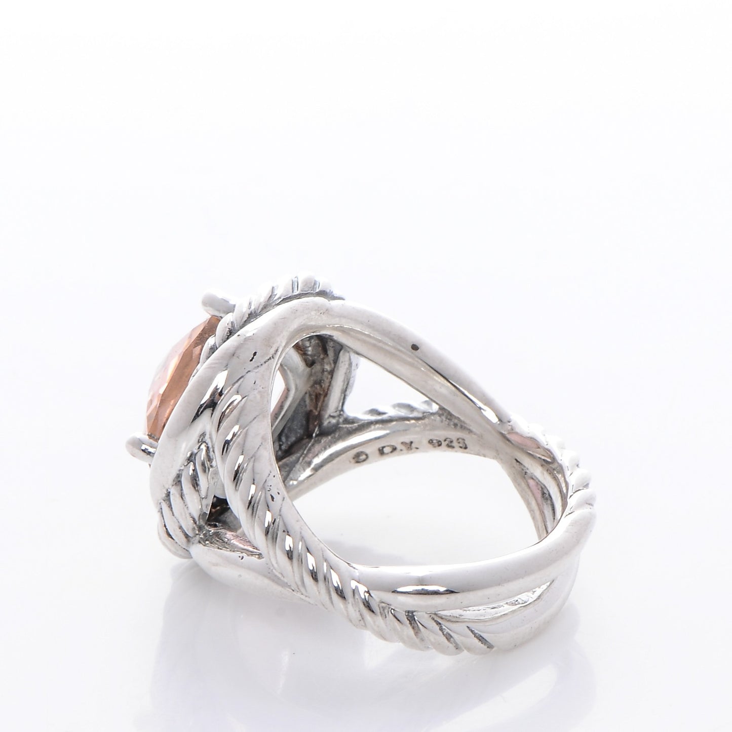 Sterling Silver Morganite 11mm Infinity Ring 54 7