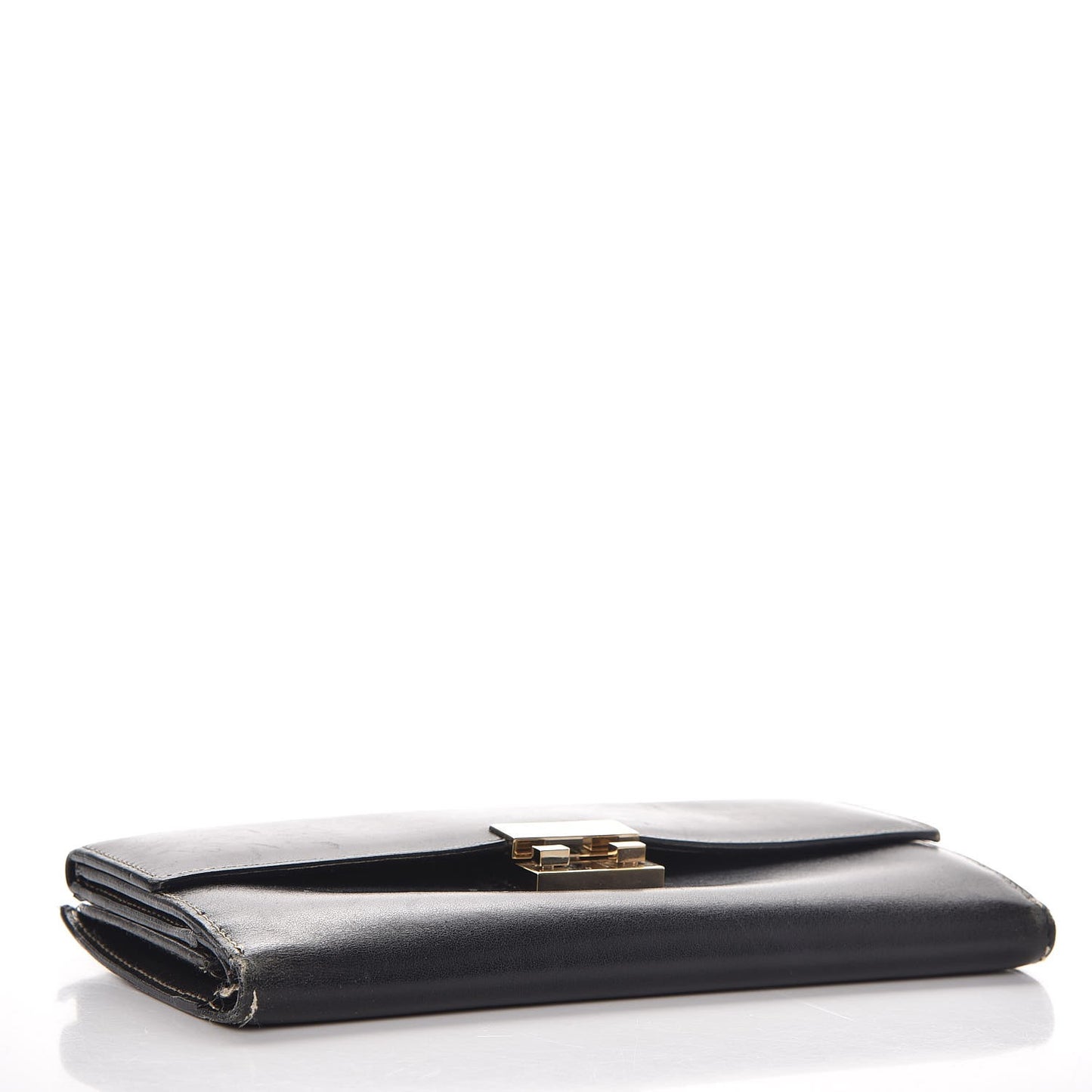 Smooth Calfskin Continental Flap Wallet Black