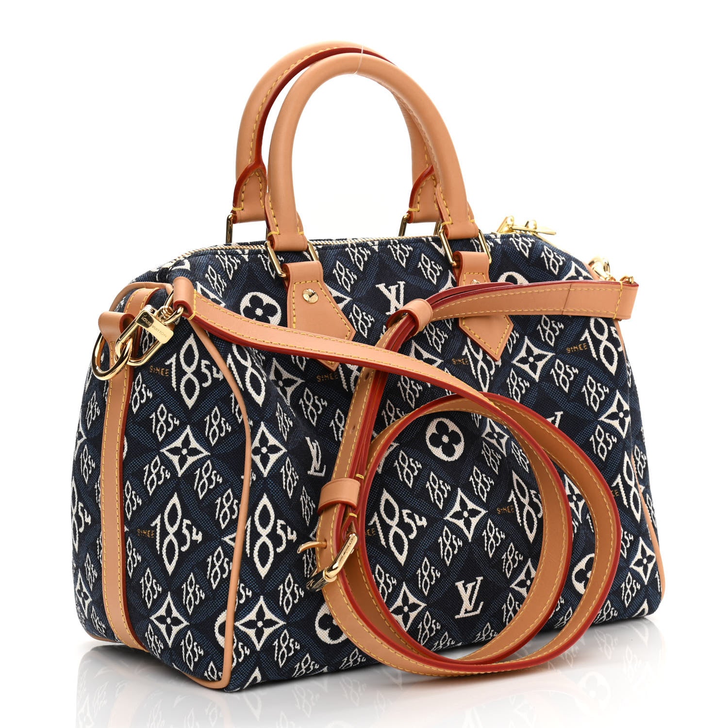 Louis Vuitton Jacquard Since 1854 Speedy Bandouliere 25 Blue 2 of 11