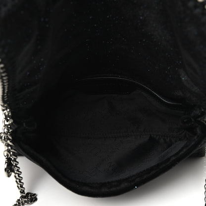 Stella McCartney Glitter Velvet Falabella Crossbody Clutch Black 4 of 4