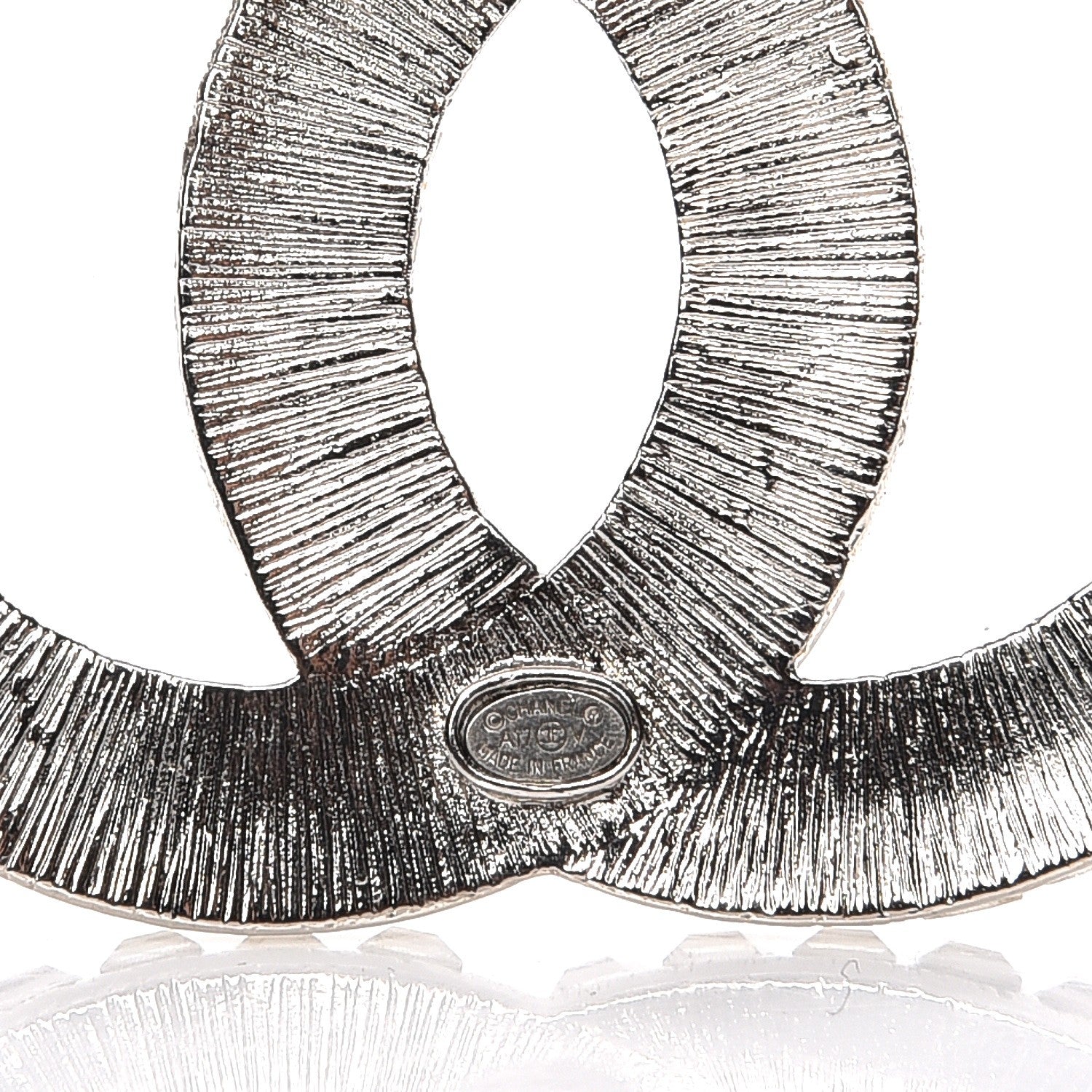 Chanel Baguette Crystal CC Brooch Silver 4 of 4