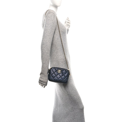 Chanel Shiny Caviar Quilted Chain Melody Camera Bag Dark Blue 2 of 10