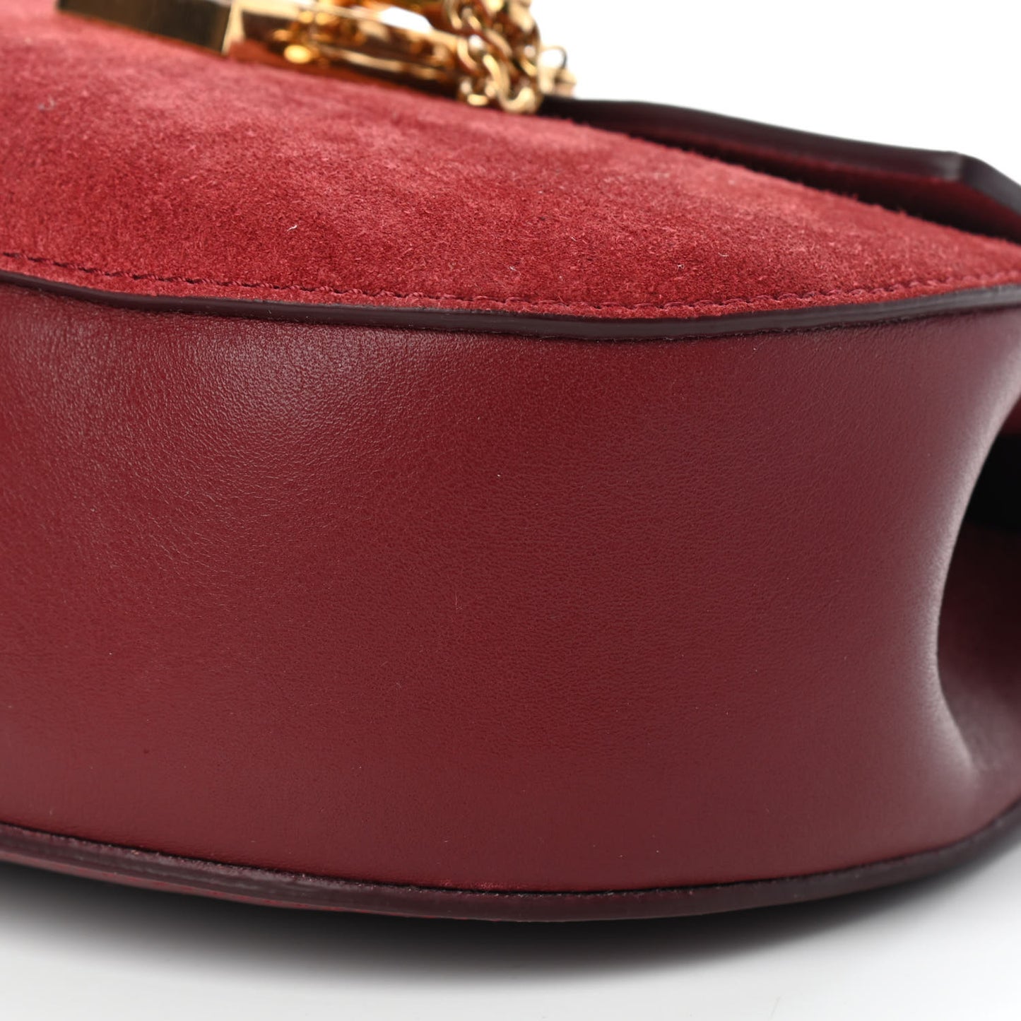 Suede Smooth Calfskin Mini Drew Shoulder Bag Plum Purple
