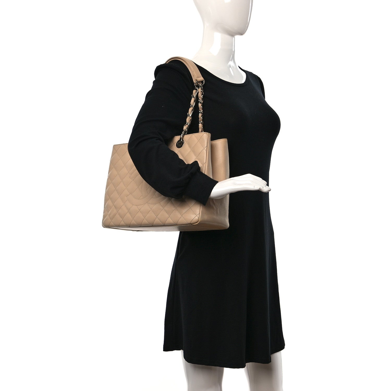 Chanel Caviar Quilted Grand Shopping Tote GST Beige Clair 2 of 14