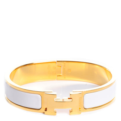 Hermes Enamel Narrow Clic Clac H Bracelet PM White 1 of 7