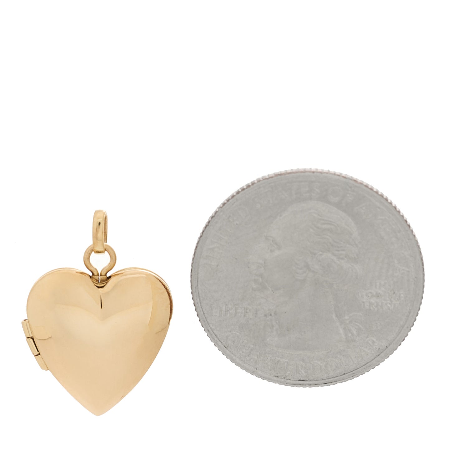 14K Yellow Gold Heart Locket Pendant