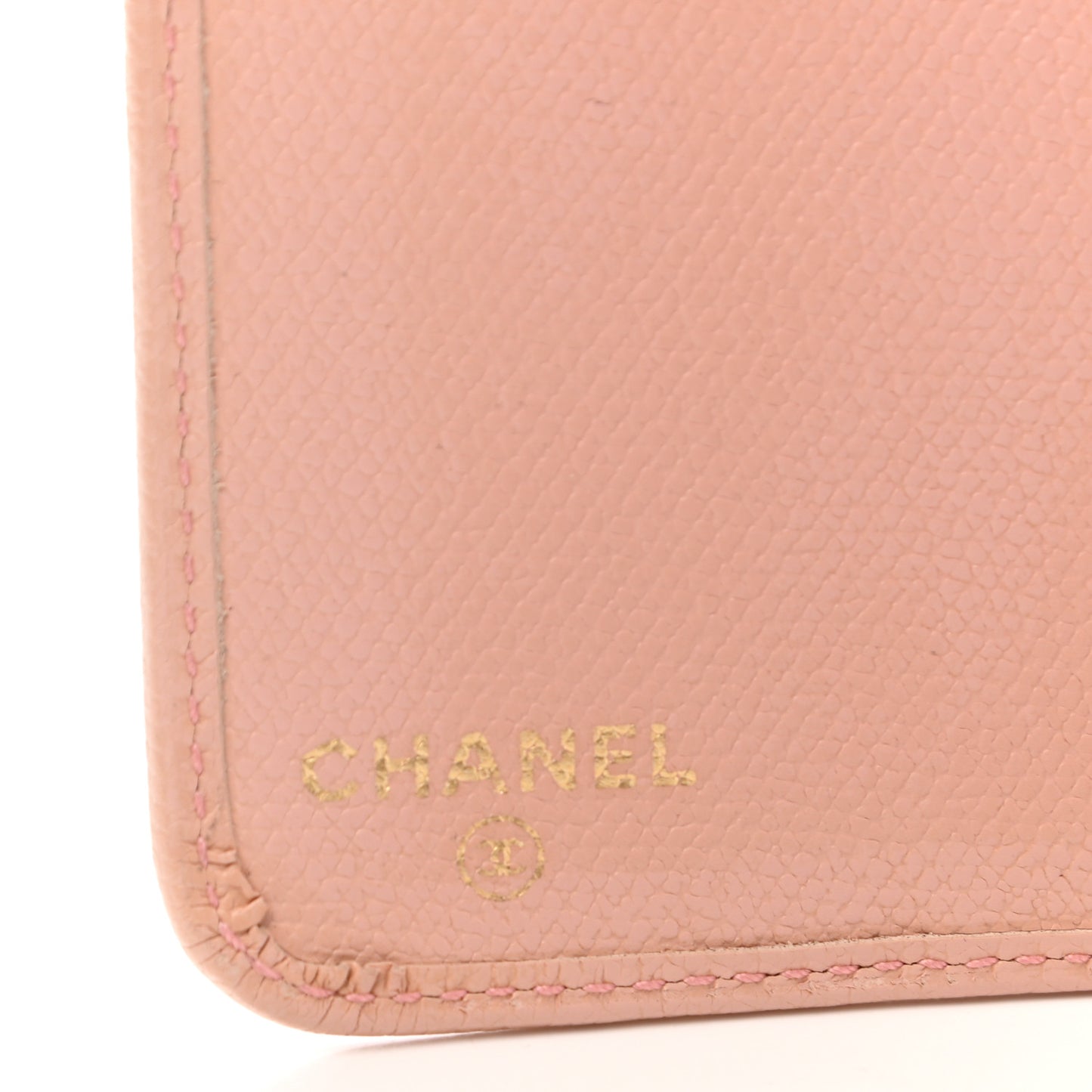 Grained Calfskin CC Button Pocket Agenda Cover Pink