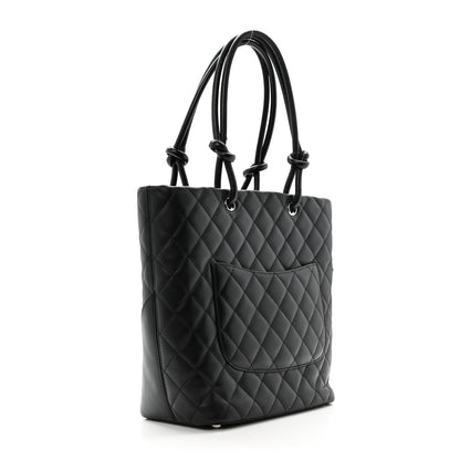 Chanel Calfskin Quilted Medium Cambon Tote Black White 3 of 15
