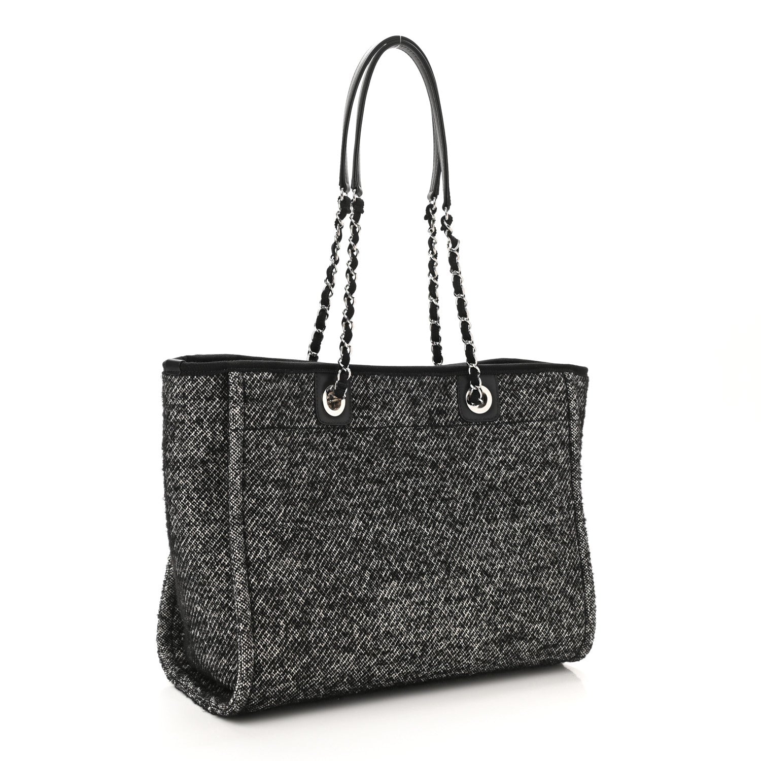 Chanel Mixed Fibers Calfskin Small Deauville Tote Black 3 of 11