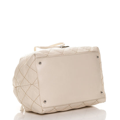Chanel Glazed Calfskin On The Road Drawstring Tote Ivory 4 of 9