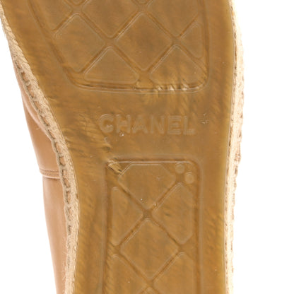 Chanel Lambskin CC Espadrilles 41 Beige Black 6 of 9
