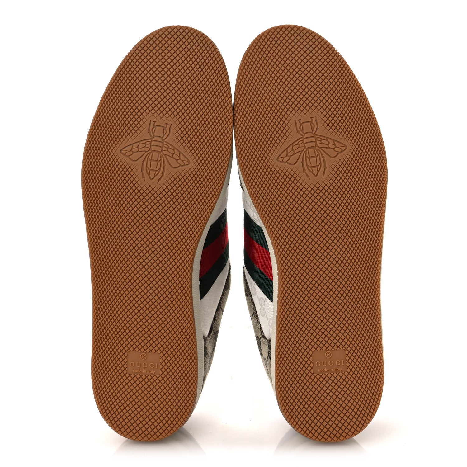 Gucci Calfskin Lame GG Monogram Web Mens Screener Sneakers 10 7 of 10