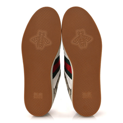 Gucci Calfskin Lame GG Monogram Web Mens Screener Sneakers 10 7 of 10