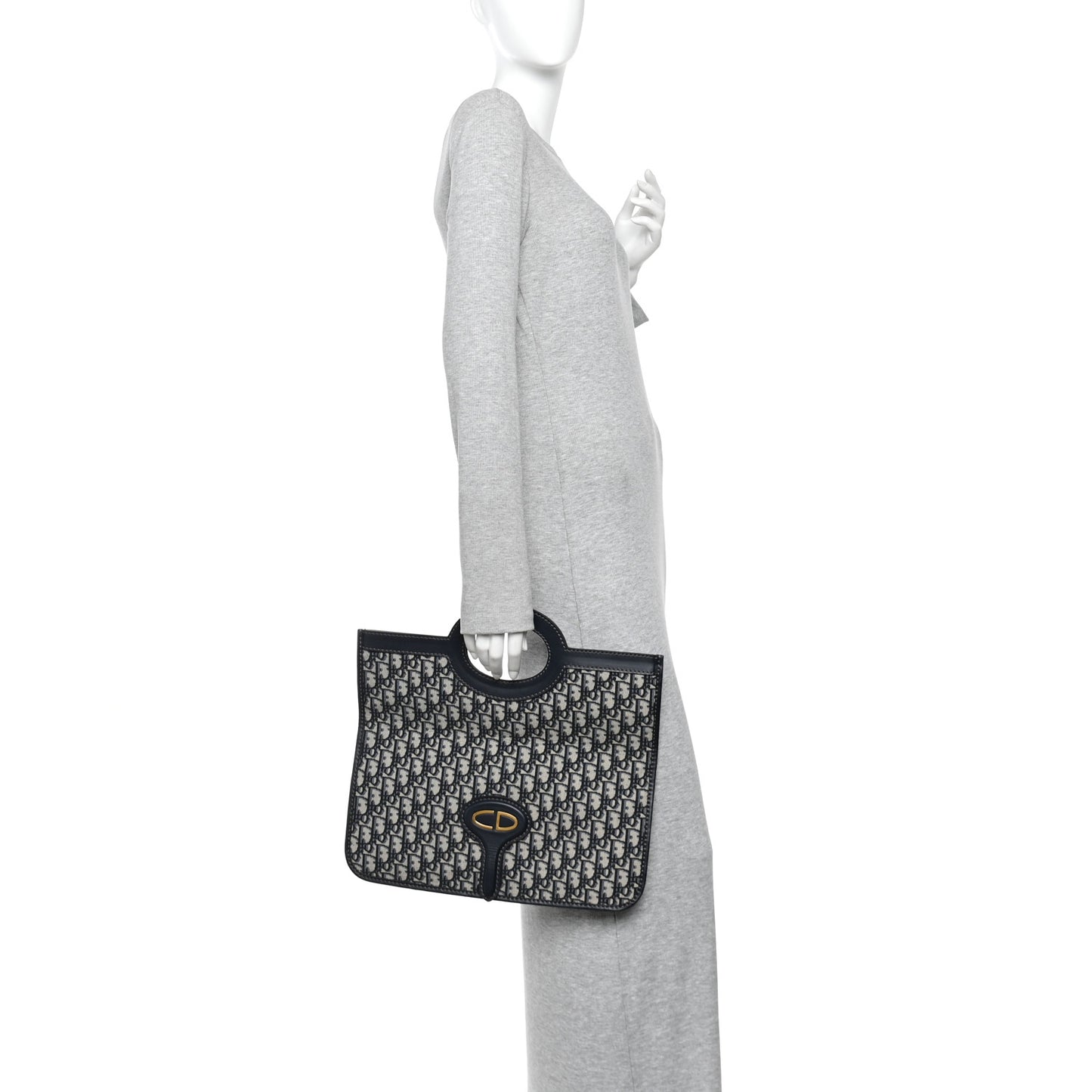 Oblique Fold Over Clutch Blue