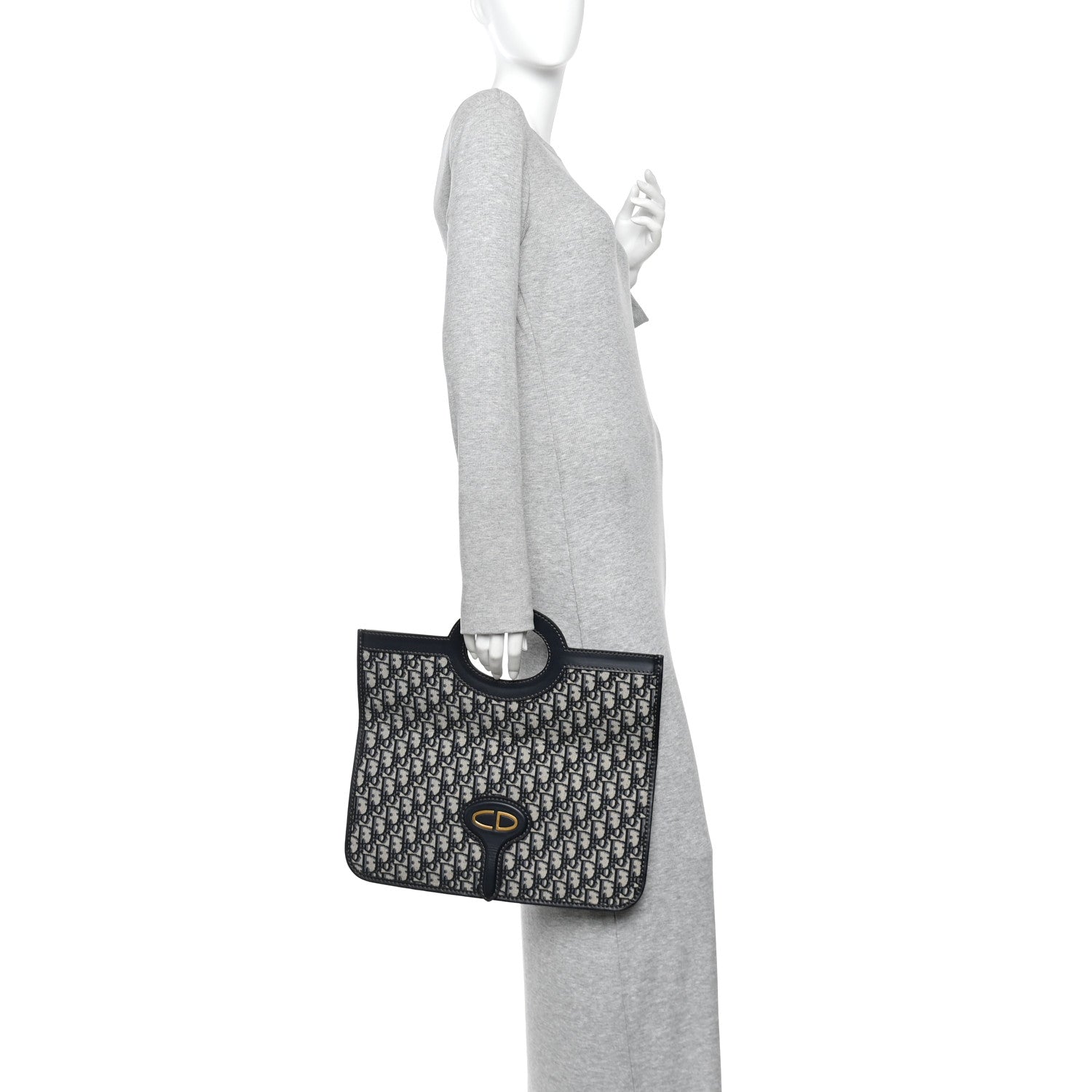 Christian Dior Oblique Fold Over Clutch Blue 2 of 11