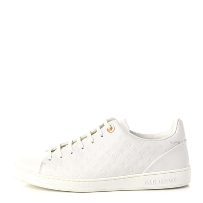 Louis Vuitton Calfskin Monogram Embossed Front Row Sneakers 41 White 1 of 11
