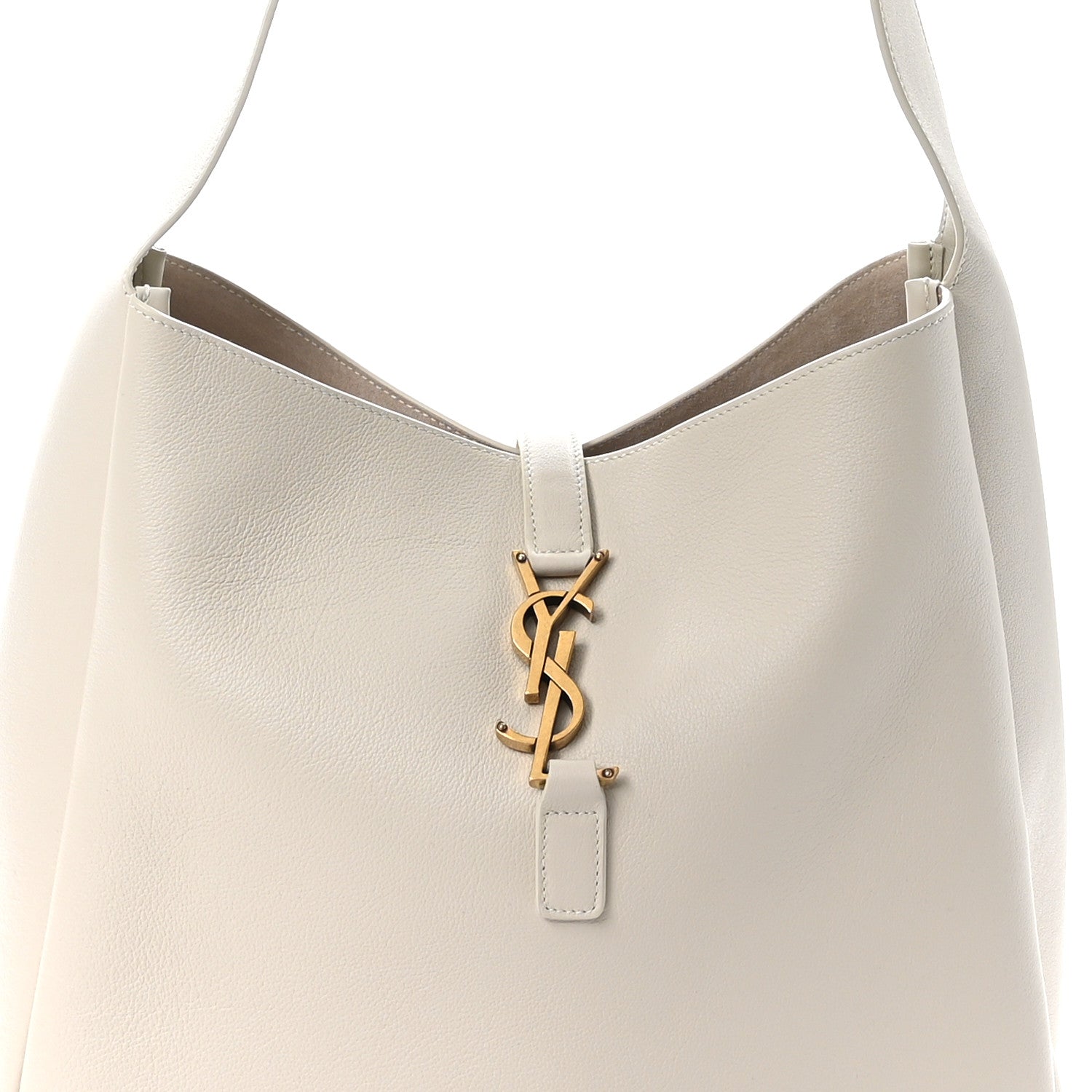 Saint Laurent Smooth Calfskin Large Le 5 A 7 Soft Hobo Blanc Vintage 8 of 10