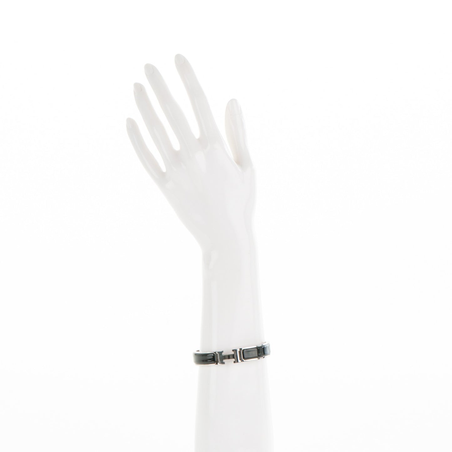 Enamel Narrow Clic Clac H Bracelet GM Black