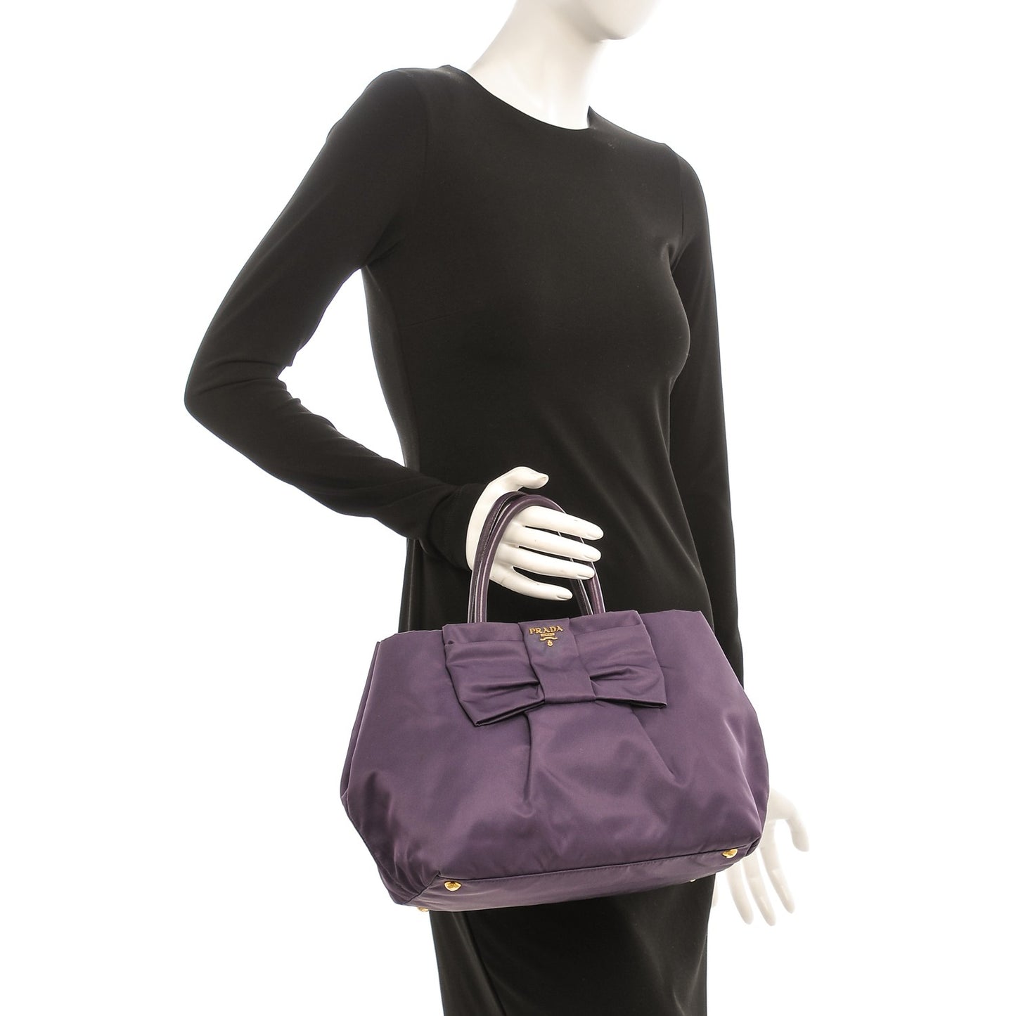 Nylon Fiocco Bow Tote Viola