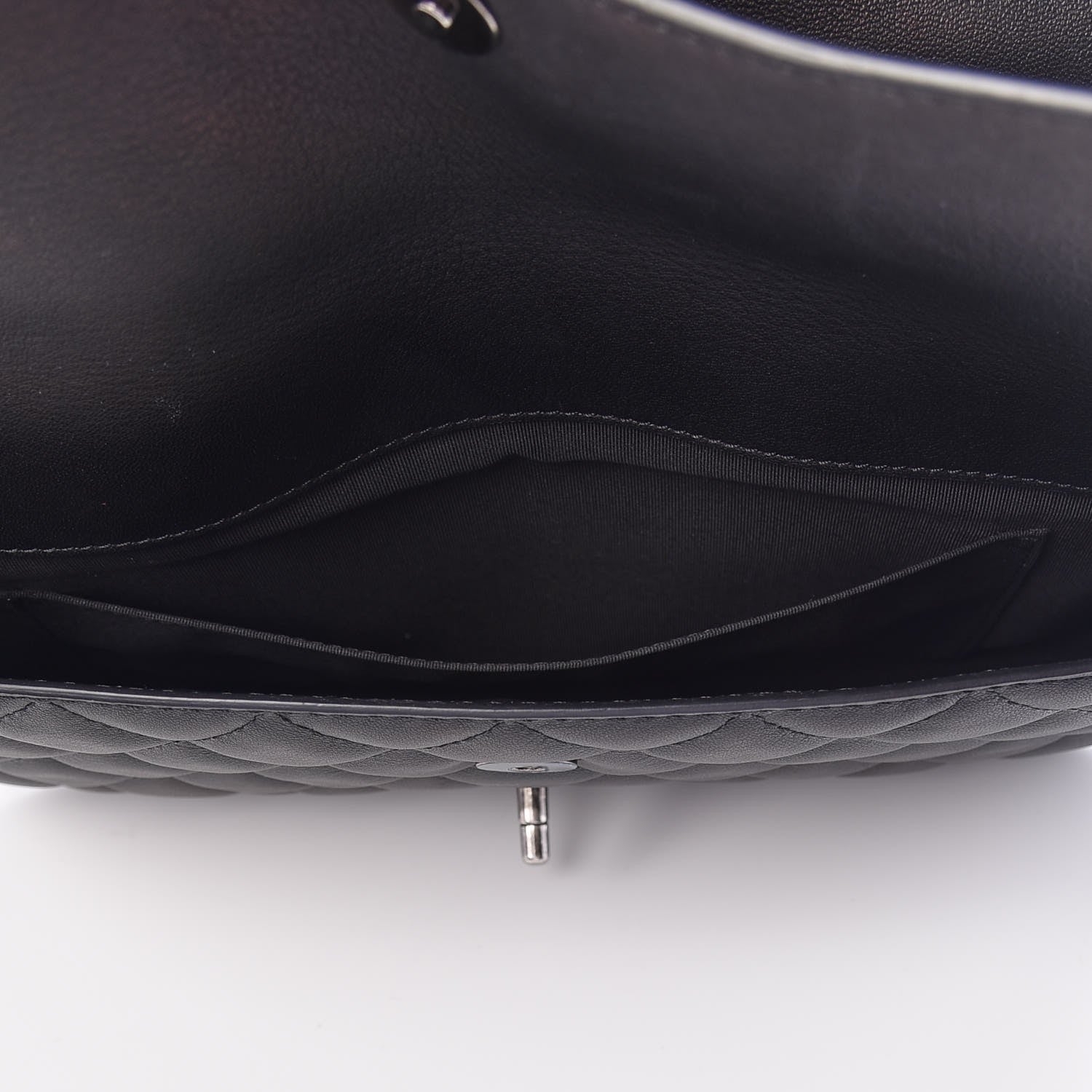 Chanel Lambskin Quilted Large Natural CC Flap Black 6 of 9