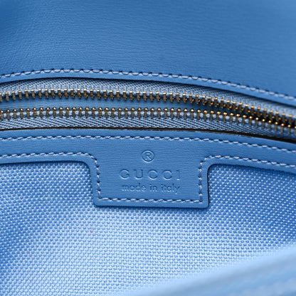 Gucci GG Monogram Textured Dollar Calfskin Small Luce Shoulder Bag Blue 6 of 10
