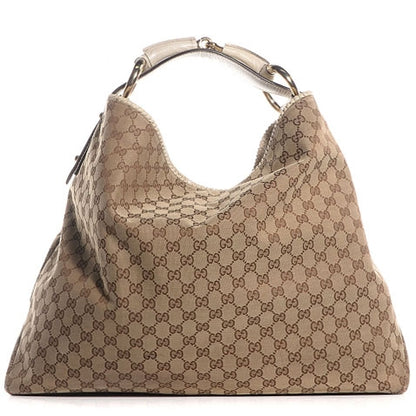 Gucci Monogram Large Horsebit Chain Hobo Off White 1 of 7