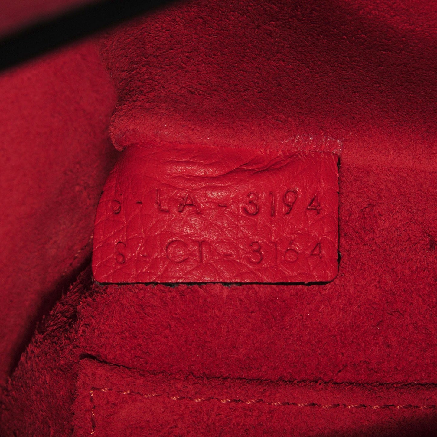 Drummed Calfskin Nano Luggage Vermillion