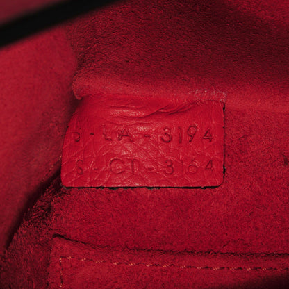 Celine Drummed Calfskin Nano Luggage Vermillion 8 of 8