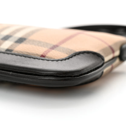 Burberry Haymarket Check Small Peyton Crossbody Clutch Bag Chocolate 9 of 11