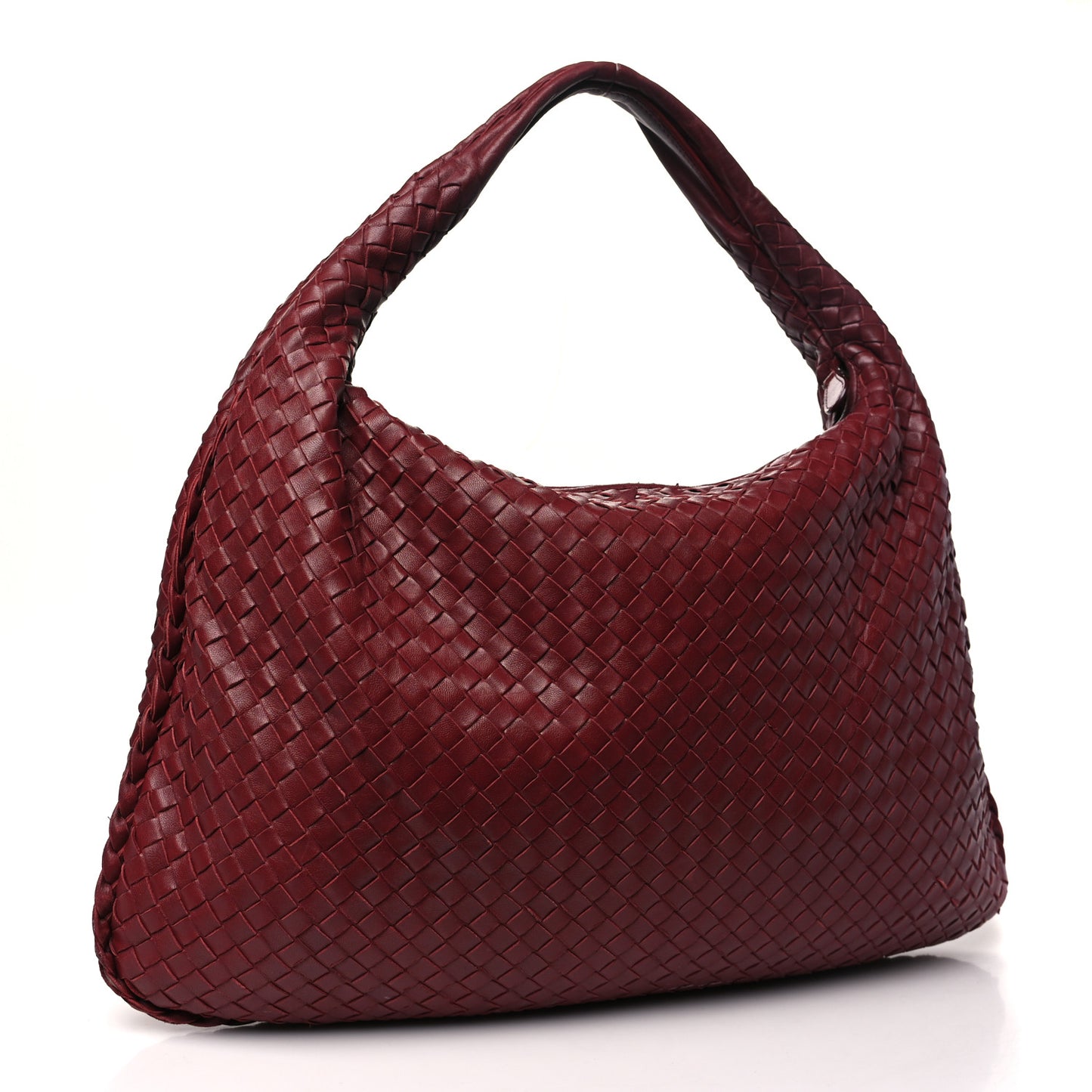 Nappa Intrecciato Large Veneta Hobo Vermillion