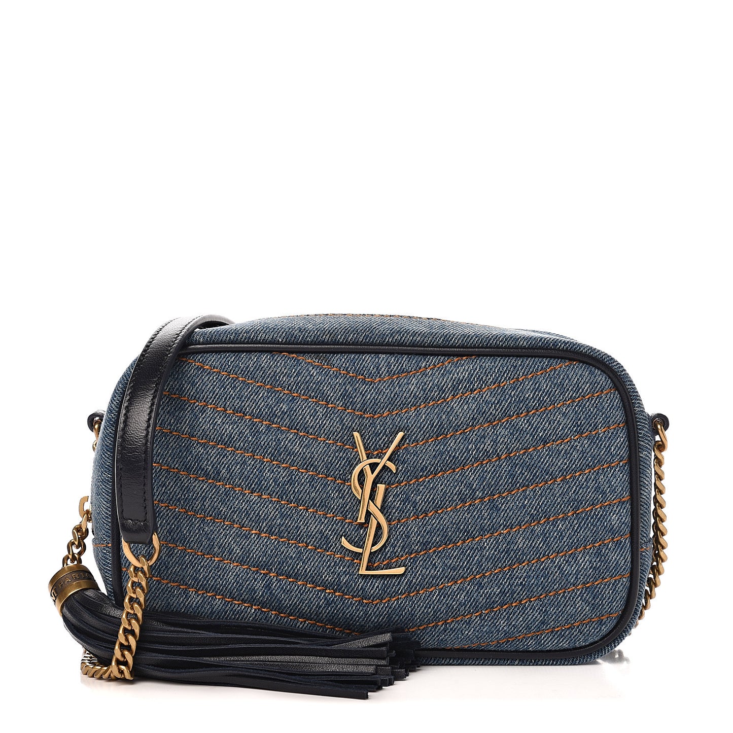 Denim Matelasse Monogram Mini Lou Camera Bag California Blue