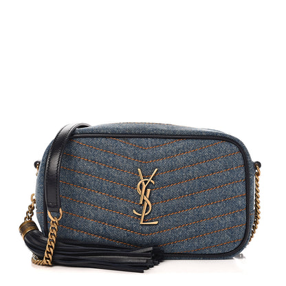 Saint Laurent Denim Matelasse Monogram Mini Lou Camera Bag California Blue 1 of 10