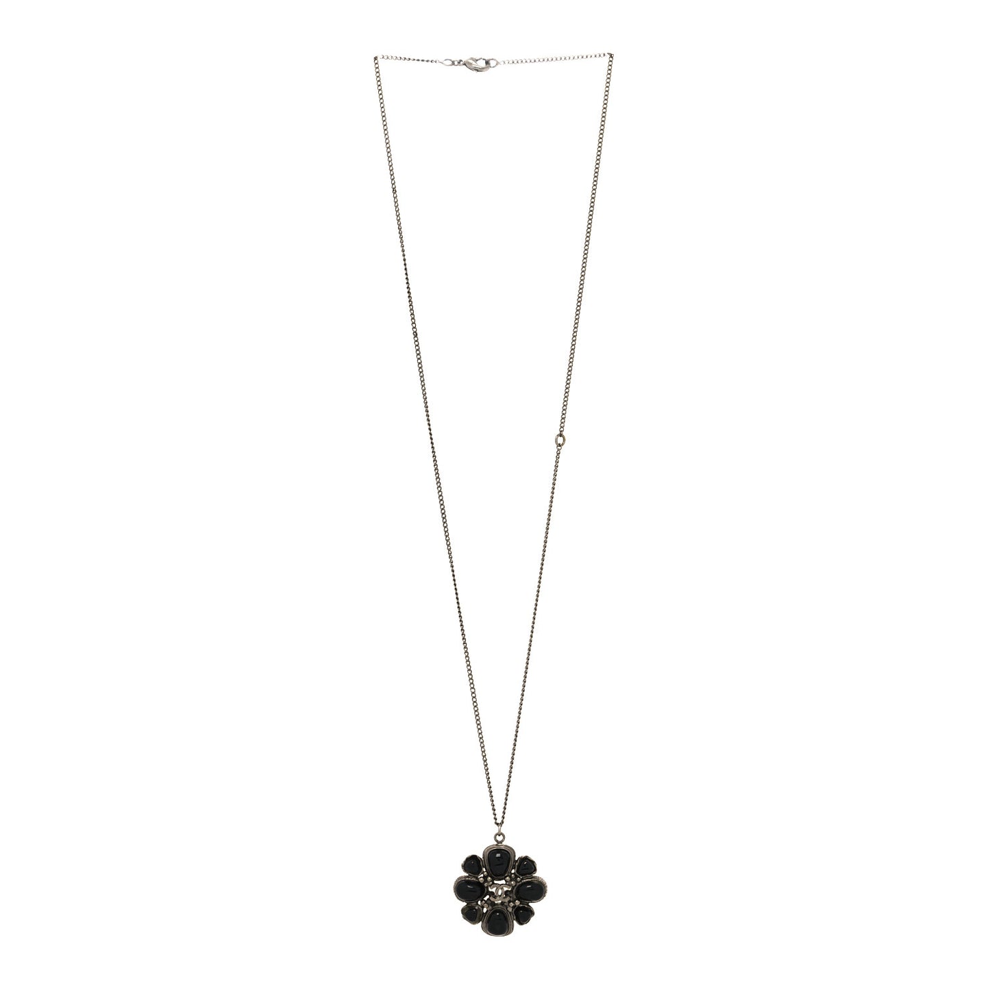 Ruthenium Enamel CC Necklace Black