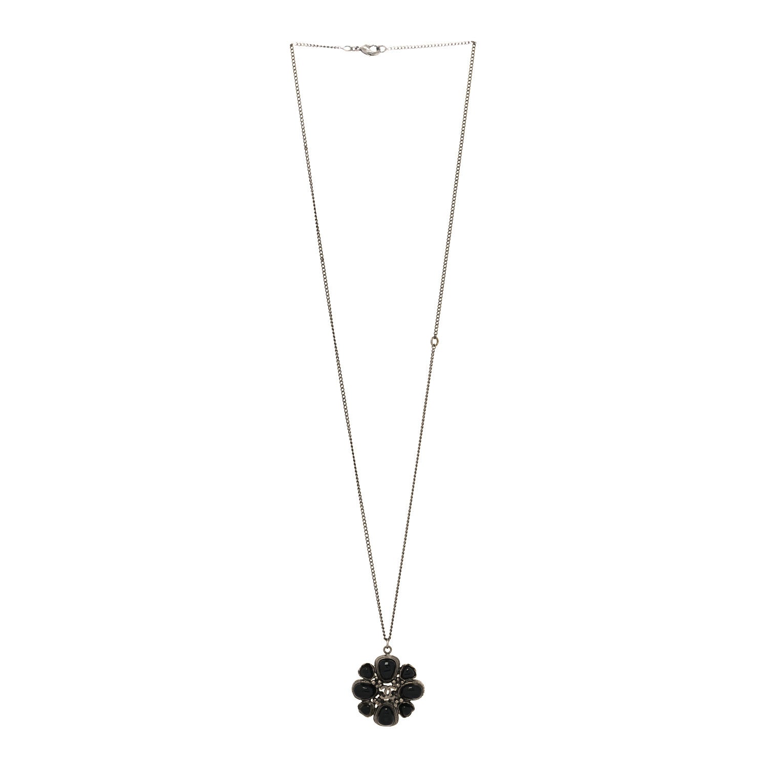 Chanel Ruthenium Enamel CC Necklace Black 3 of 5