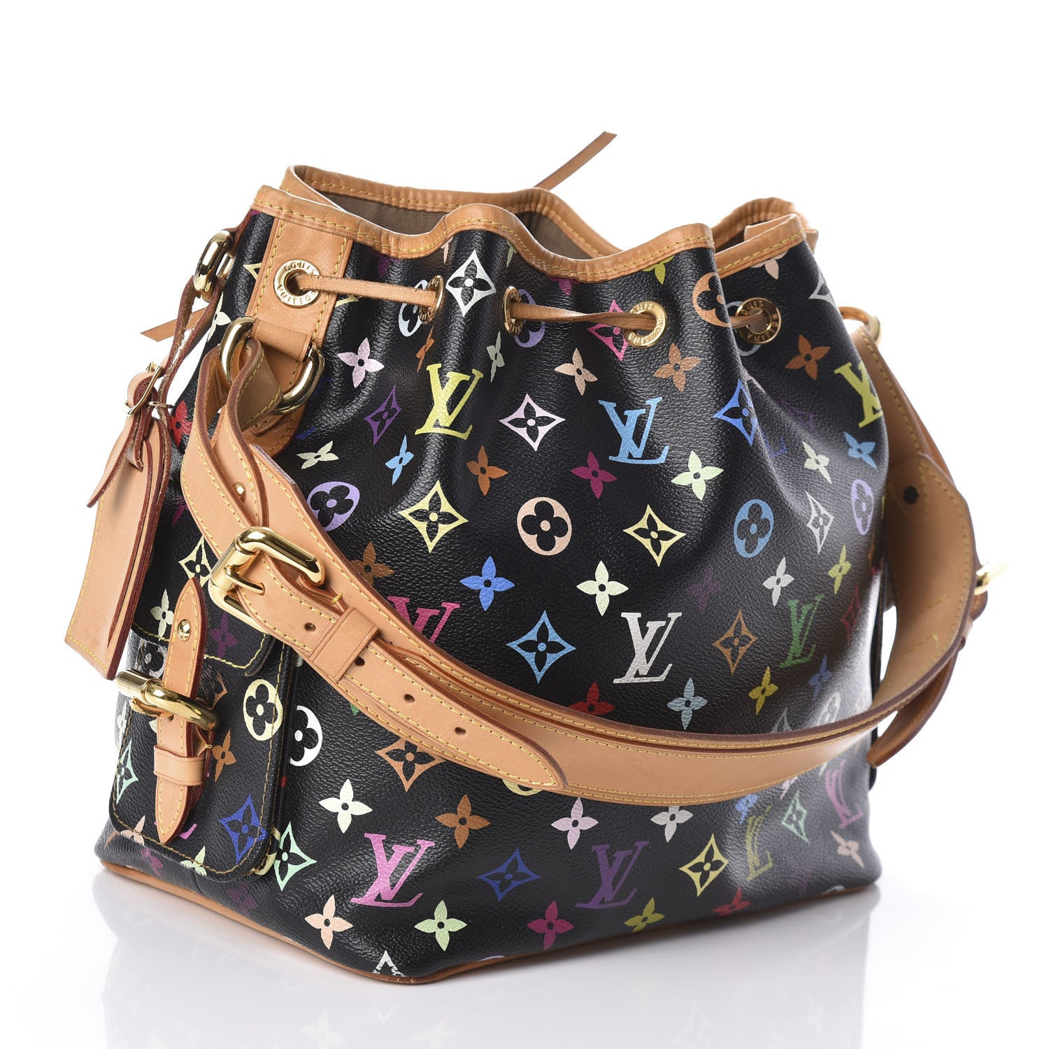 Louis Vuitton Monogram Multicolor Petit Noe Black 3 of 9