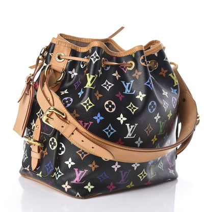 Louis Vuitton Monogram Multicolor Petit Noe Black 3 of 9