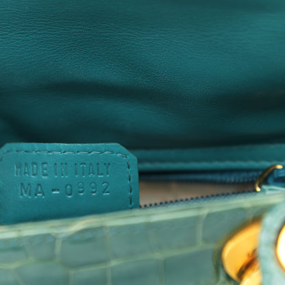 Christian Dior Shiny Crocodile Mini Lady Dior Green 7 of 10