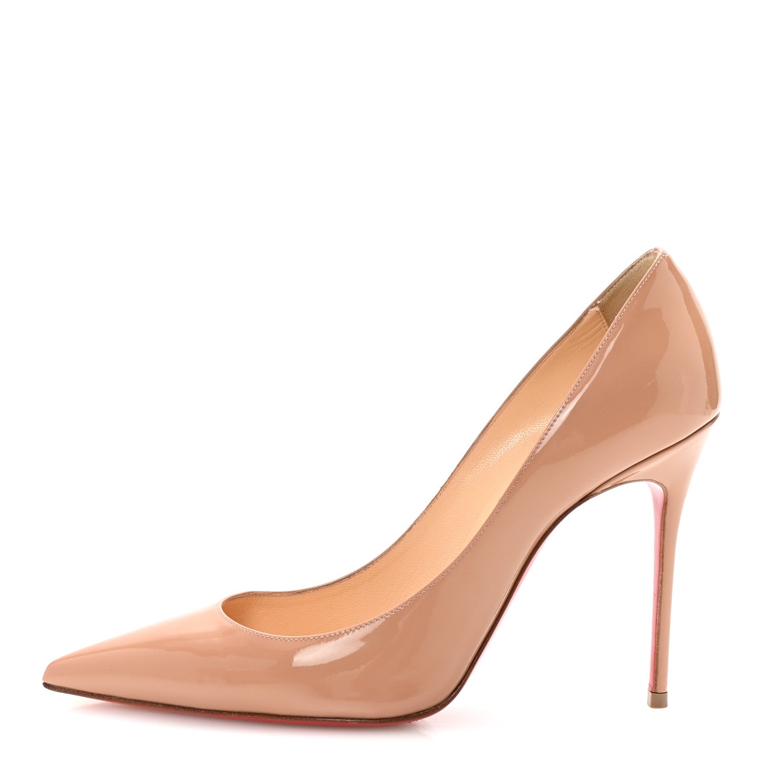 【使用感あり】Christian Louboutin Decollete 554 Christian Louboutin Patent Decollete 554 100 Pumps 38.5 Nude