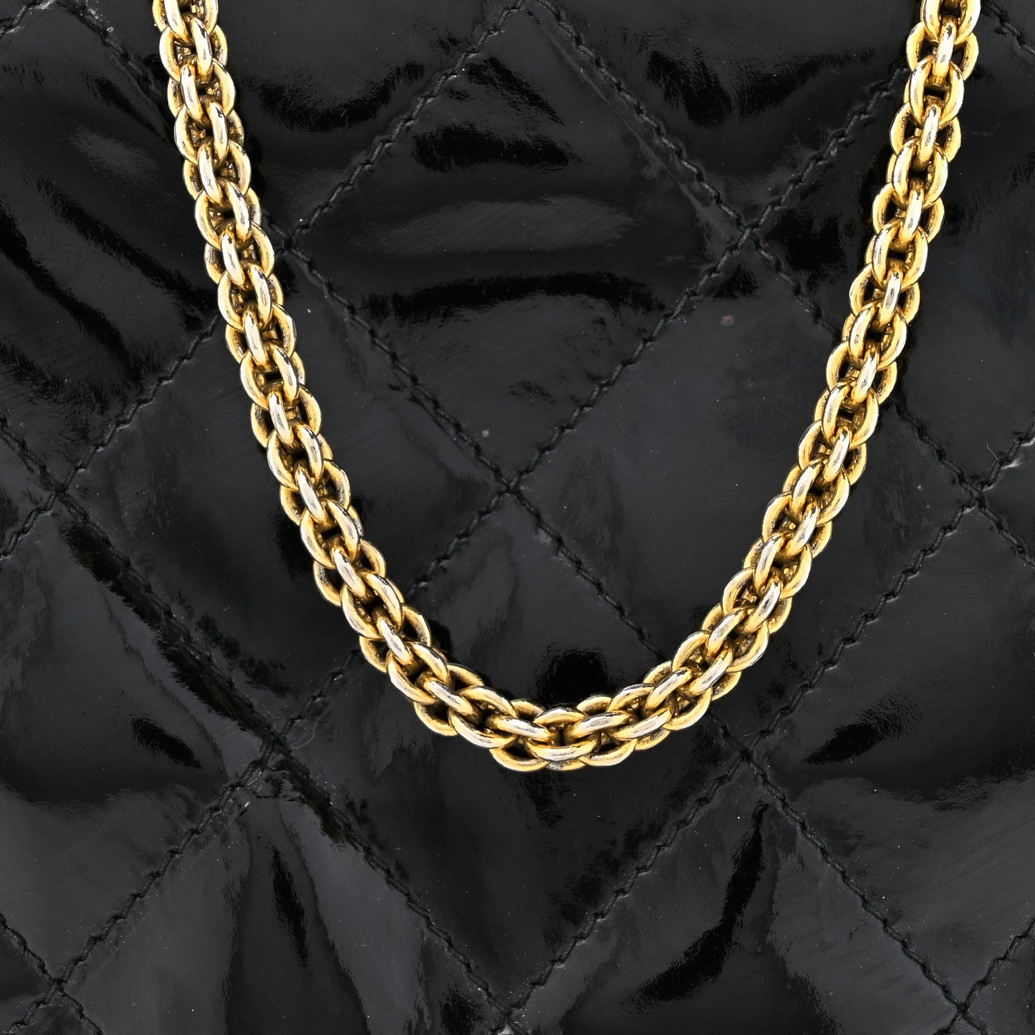 Chanel Patent Quilted Resin Frame Clutch Flap With Chain Black 8 of 14