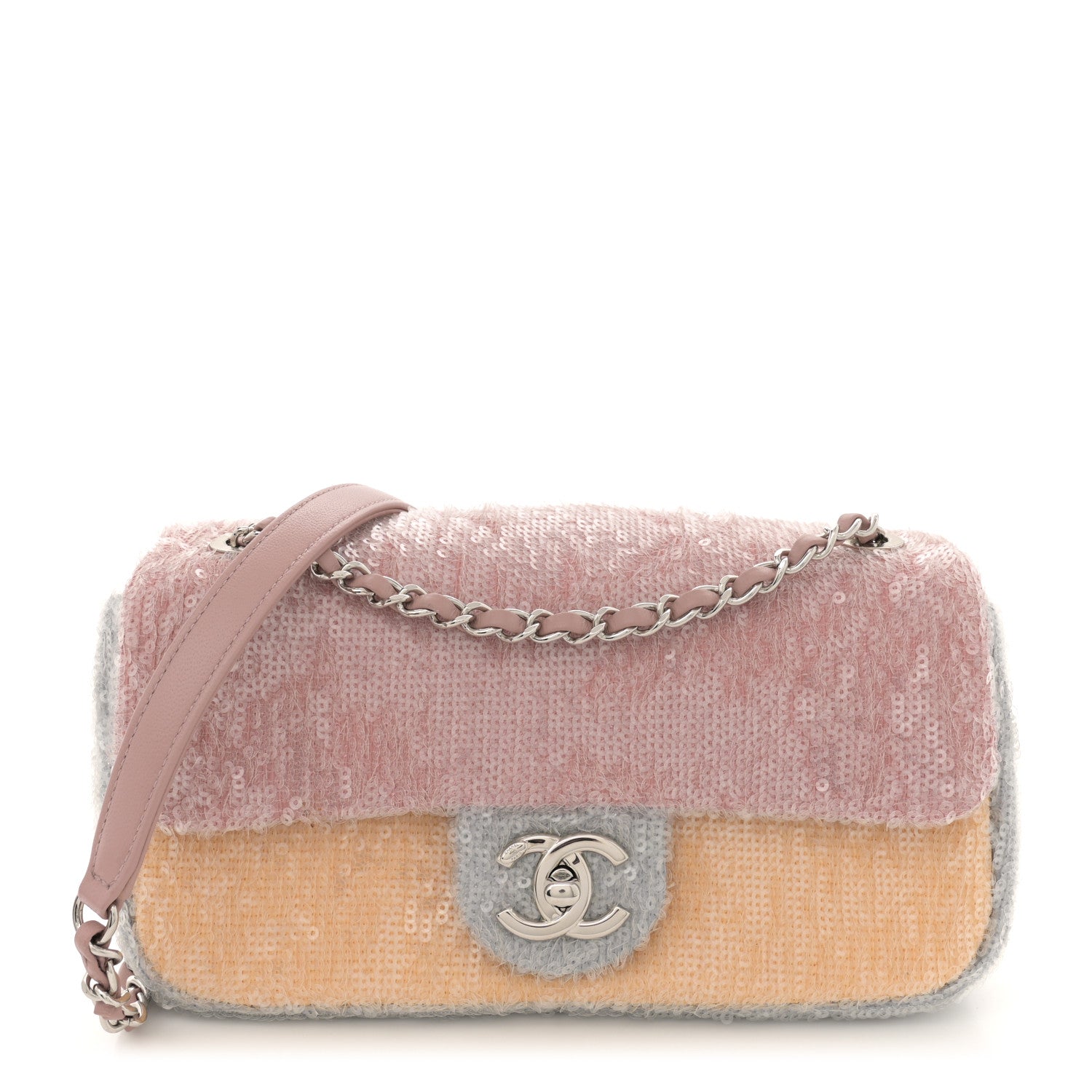 Chanel Sequin Mini Waterfall Flap Pink Blue Yellow 1 of 10