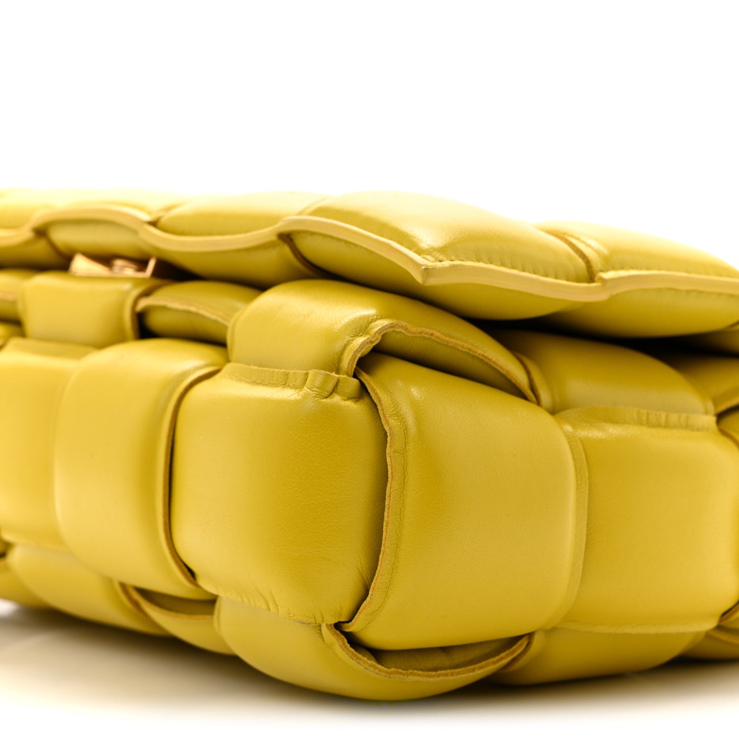 Nappa Maxi Intreccio Padded Cassette Crossbody Bag Buttercup