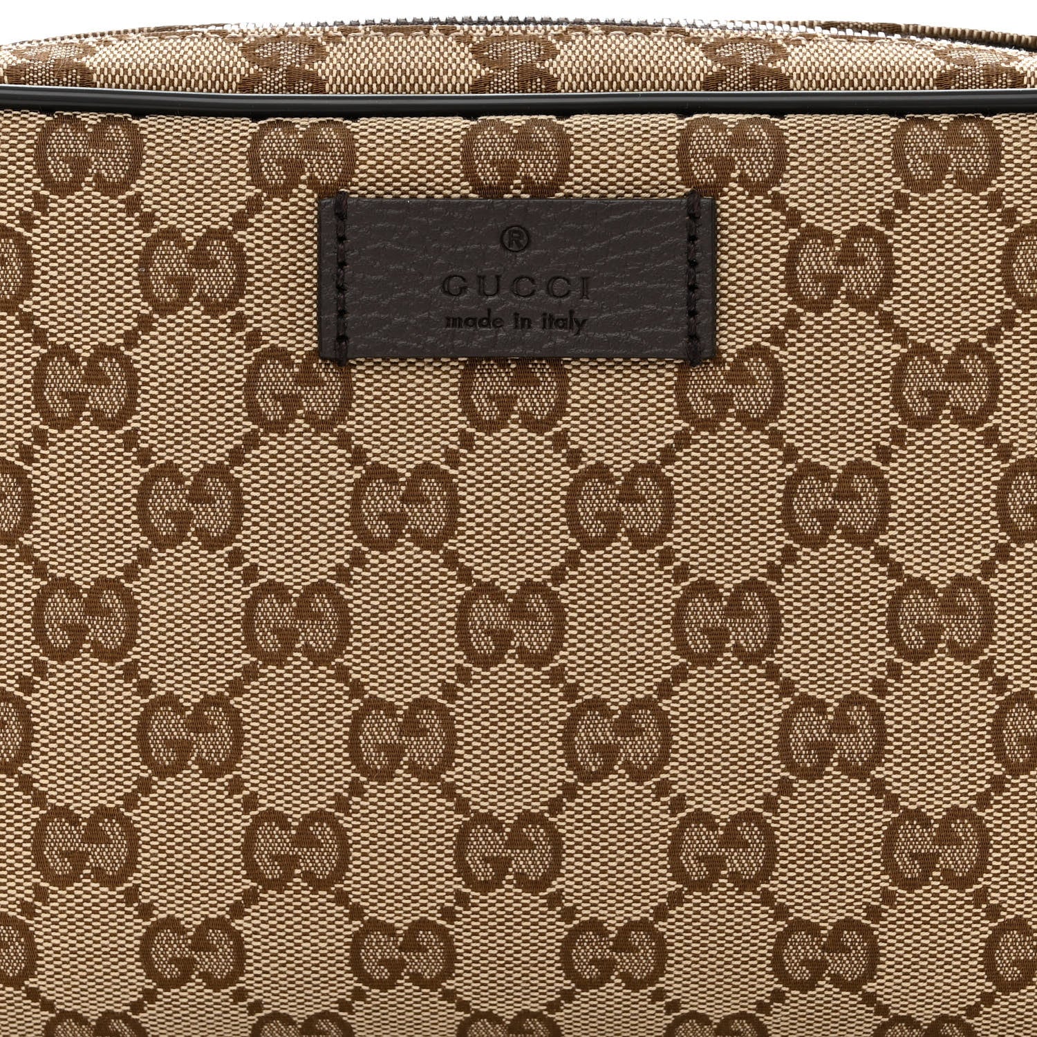 Gucci Monogram Dollar Calfskin Belt Bag Beige Ebony Testa di Moro Marrone Scuro 8 of 10