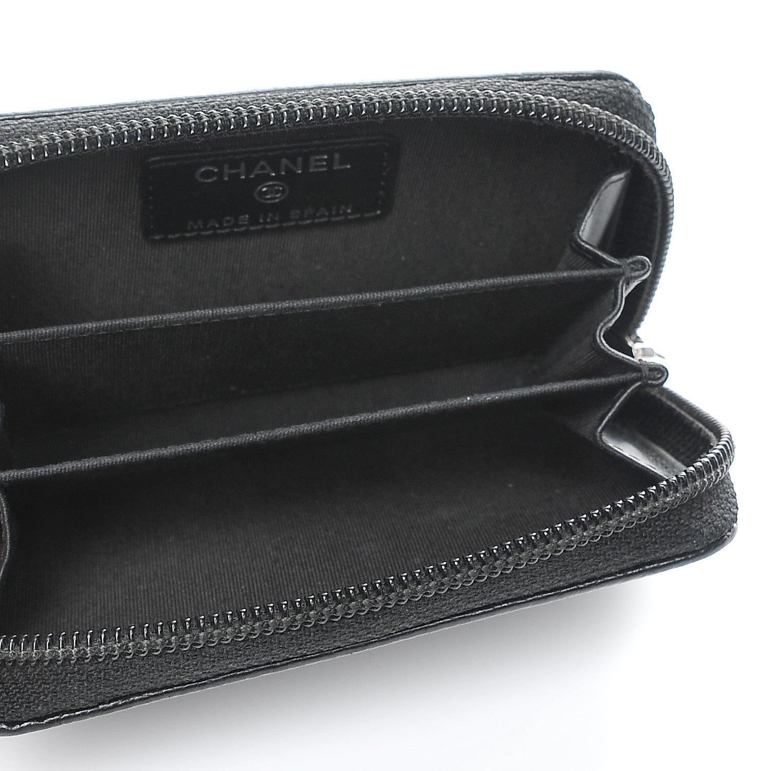 Chanel Caviar Timeless CC Zip Around Coin Purse Black 5 of 8