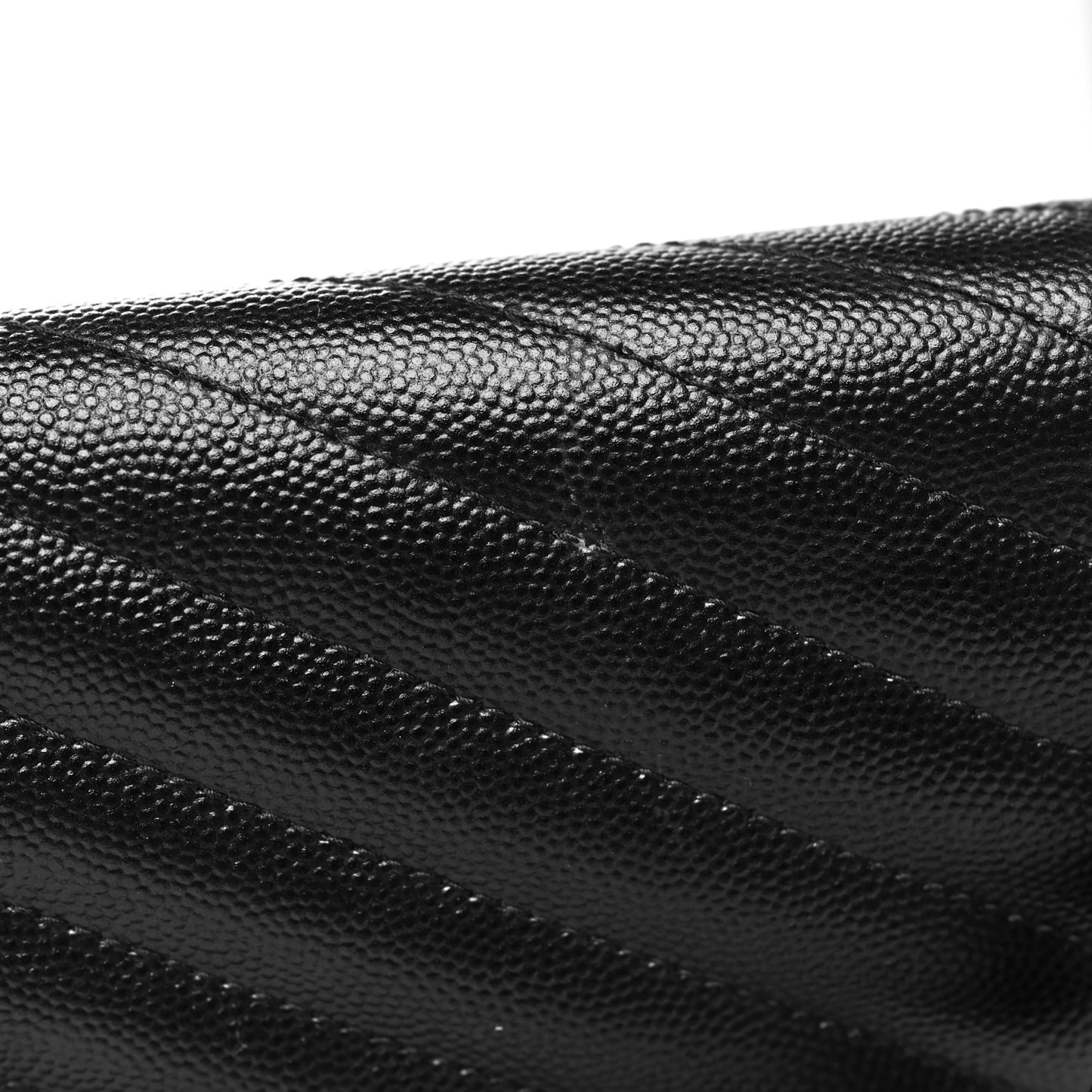 Grain De Poudre Matelasse Chevron Monogram Envelope Clutch Black
