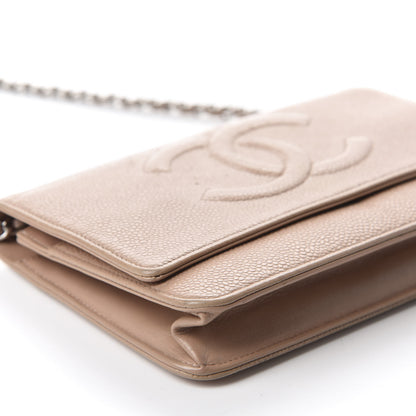 Chanel Caviar Timeless CC Wallet on Chain WOC Dark Beige 6 of 12